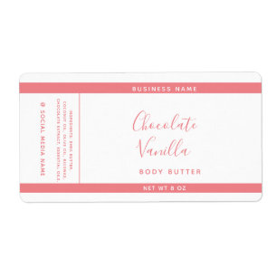 Etiqueta Produto branco de tipografia minimalista em torno