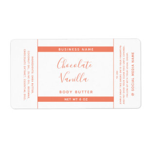 Etiqueta Produto branco de tipografia minimalista em torno