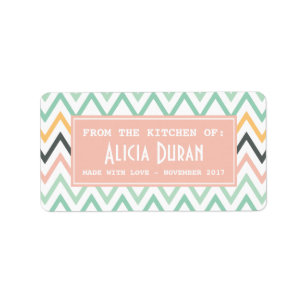 Etiqueta Produto caseiro personalizado Chevron feminino