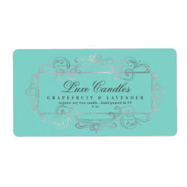 Etiqueta Produto de Cascas Elegantes De Folha De Prata Luxu