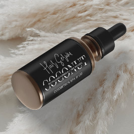 Etiqueta Produto de Garrafa Cosmética Preta Minimalista