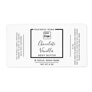 Etiqueta Produto de logotipo branco minimalista moderno de