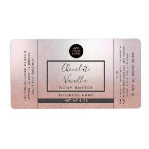 Etiqueta Produto de logotipo simples de rosa dourado