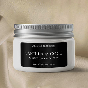 Etiqueta Produto de Manteiga Corporal Simples a Preto Moder
