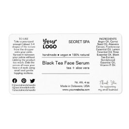 Etiqueta Produto moderno de soro preto e branco