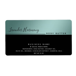 Etiqueta Produto negro simples e moderno de tipografia de l