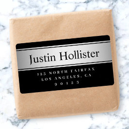 Etiqueta Produto ou remessa de aparência prateada preta e f