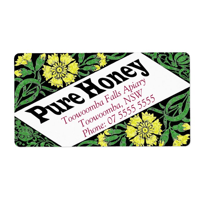 Etiqueta Produto Personalizado de Carro Floral Amarelo (Frente)