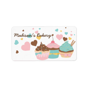 Etiqueta Produtos de forno do cupcake customizável