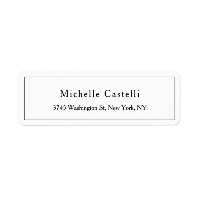 Etiqueta Professional Unique Classical Simple Black & White (Frente)