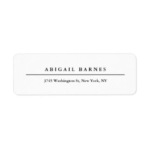Etiqueta Profissional minimalista branco retro clássico
