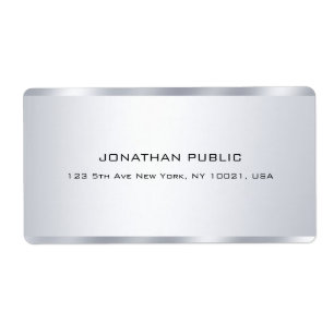 Etiqueta Profissional minimalista elegante do Faux Silver