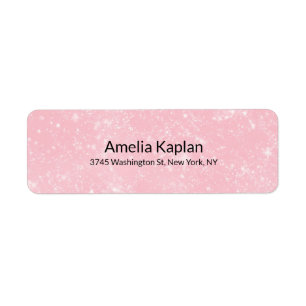 Etiqueta Profissional minimalista liso moderno cor-de-rosa