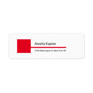 Etiqueta Profissional minimalista vermelho comum moderno