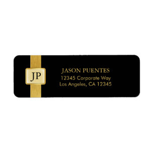Etiqueta Profissional preto e Dourado elegante