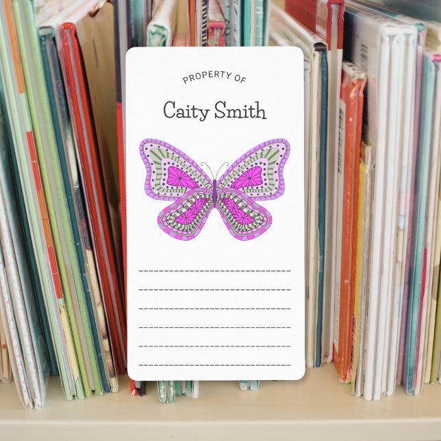 Etiqueta Propriedade da Borboleta de Boho (Criador carregado)