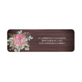 Etiqueta Protea Eucalyptus Wood Rustic Address