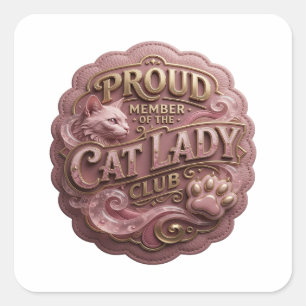 Etiqueta PROUD MEMBER OF THE CAT LADY CLUB Diverti