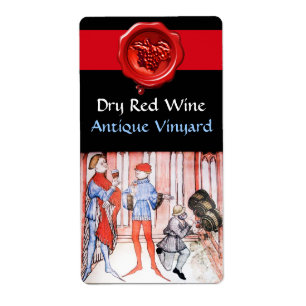 ETIQUETA PROVANDO DE VINHO VERMELHO DE VINHO DE UVAS ANTIGA