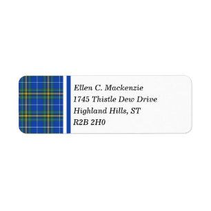 Etiqueta Província do Tartan de Nova Escócia Canadá
