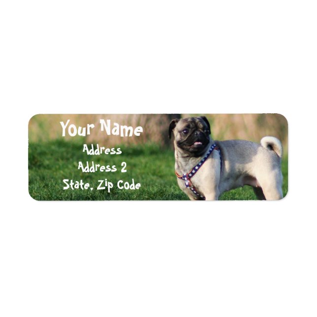 Etiqueta Pug Address Labels (Frente)
