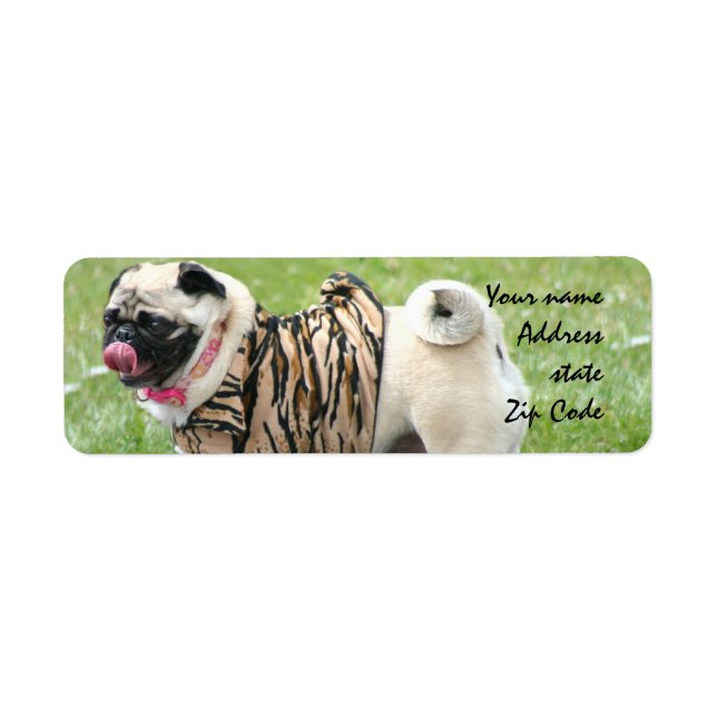 Etiqueta Pug Address Labels (Frente)