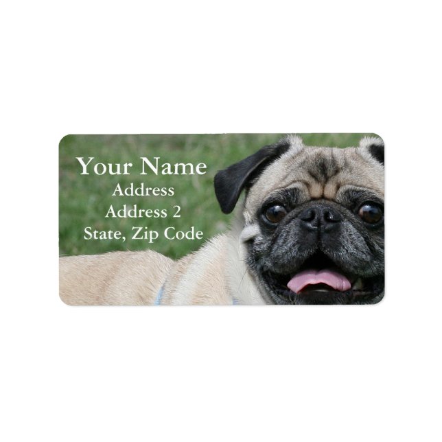 Etiqueta Pug Address Labels (Frente)