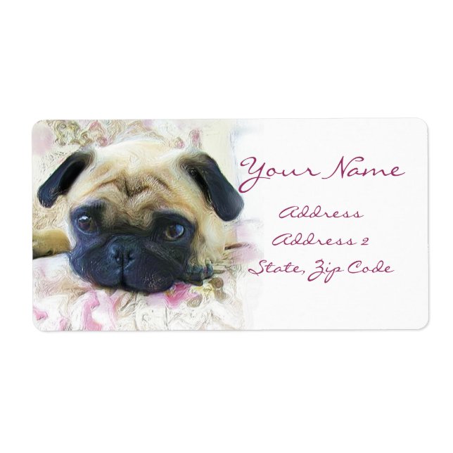 Etiqueta Pug Address Labels (Frente)
