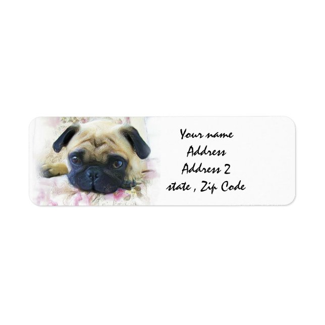 Etiqueta Pug dog (Frente)
