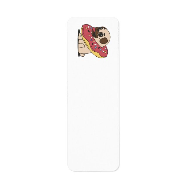Etiqueta Pug em Donut (Frente)