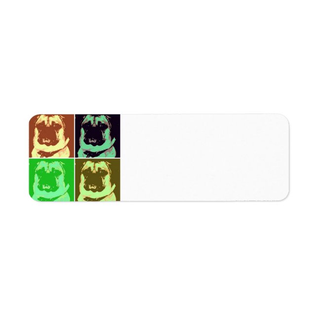 Etiqueta Pug Pop Art (Frente)