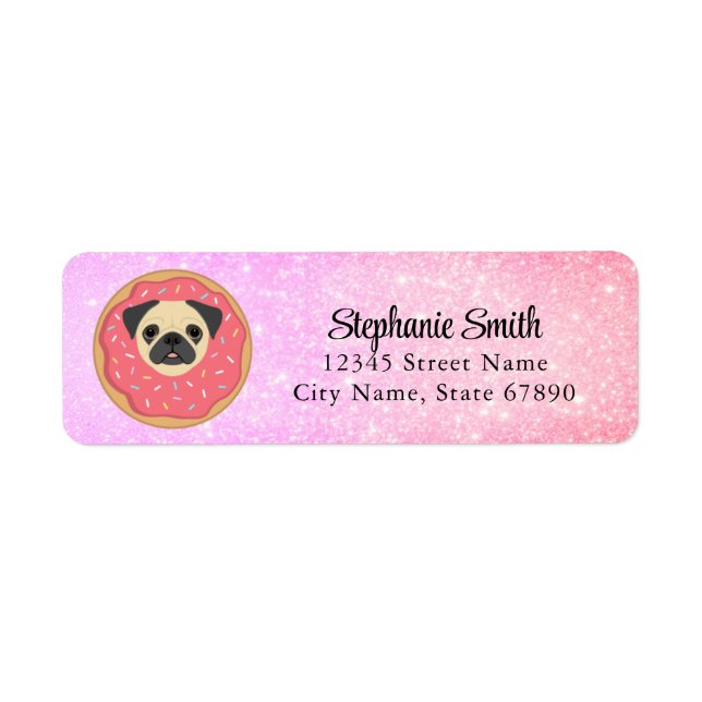 Etiqueta Pug Return Address Labels (Frente)