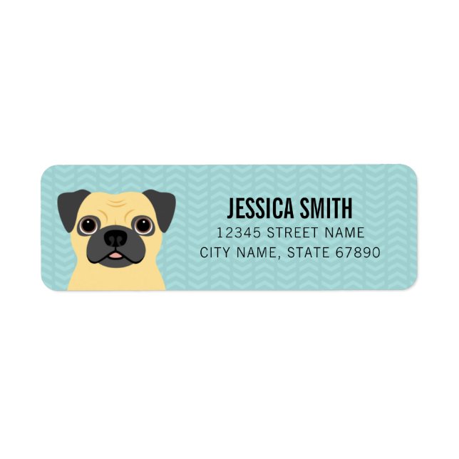 Etiqueta Pug Return Address Labels (Frente)