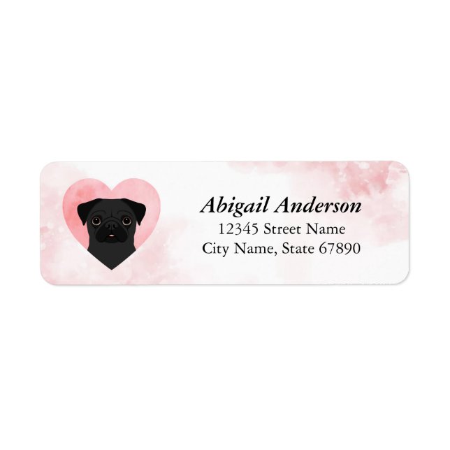 Etiqueta Pug Return Address Labels (Frente)