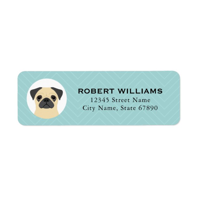 Etiqueta Pug Return Address Labels (Frente)