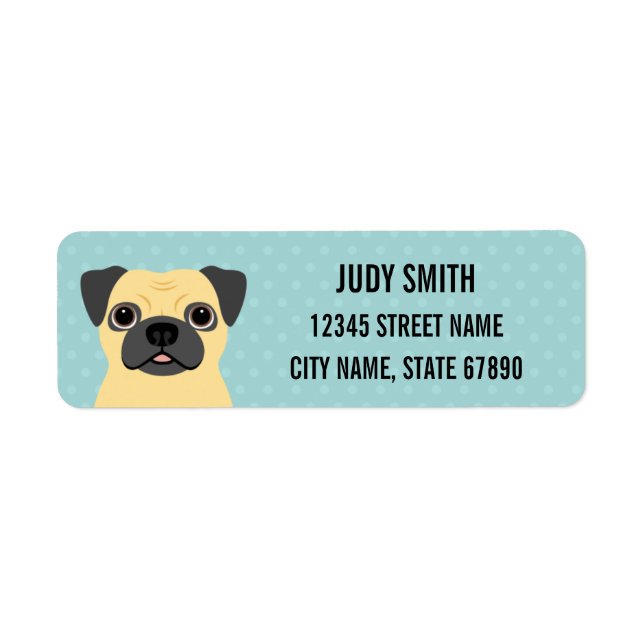 Etiqueta Pug Return Address Labels (Frente)