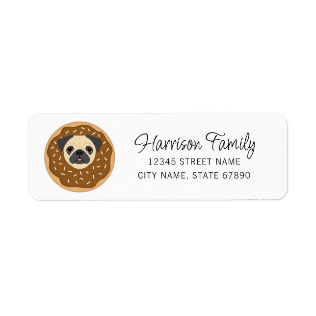 Etiqueta Pug Return Address Labels (Frente)