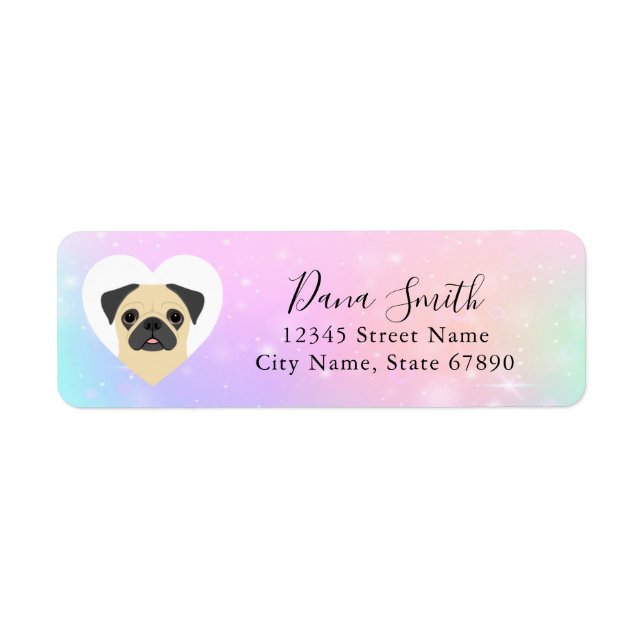 Etiqueta Pug Return Address Labels (Frente)