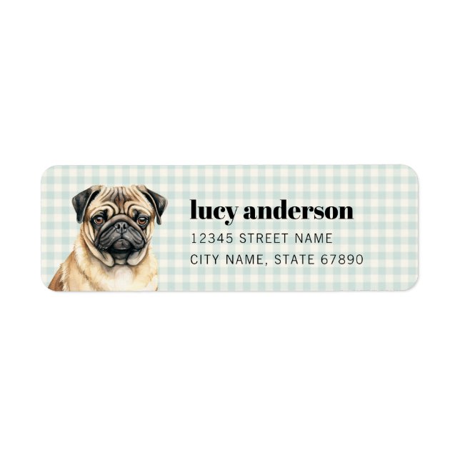 Etiqueta Pug Return Address Labels (Frente)
