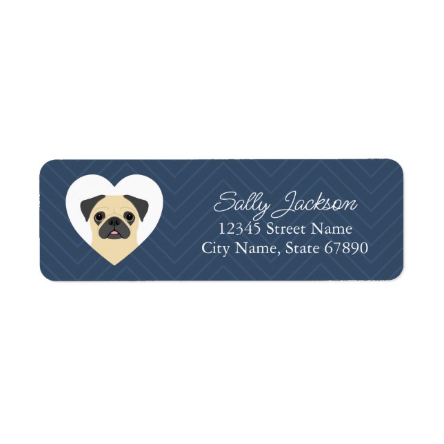 Etiqueta Pug Return Address Labels (Frente)
