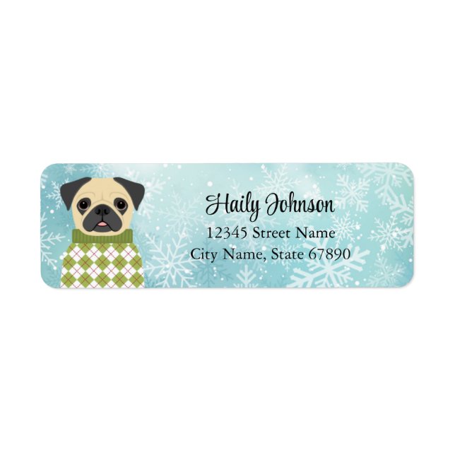 Etiqueta Pug Return Address Labels (Frente)