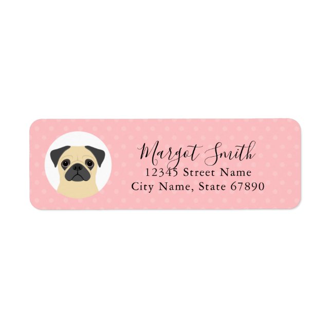 Etiqueta Pug Return Address Labels (Frente)