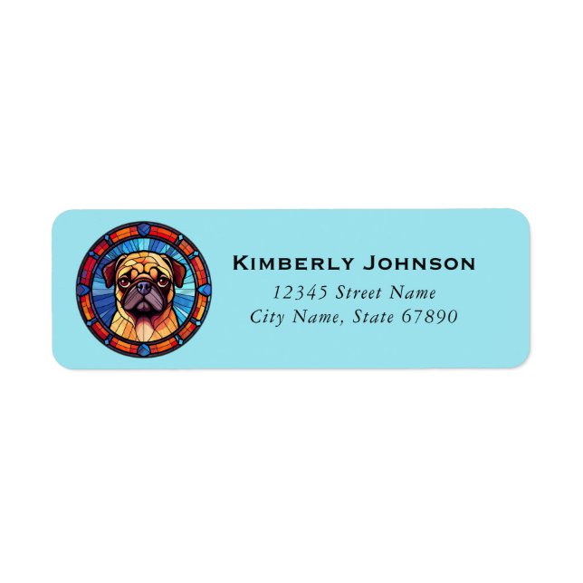 Etiqueta Pug Return Address Labels (Frente)