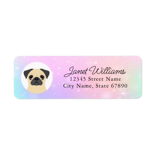 Etiqueta Pug Return Address Labels (Frente)