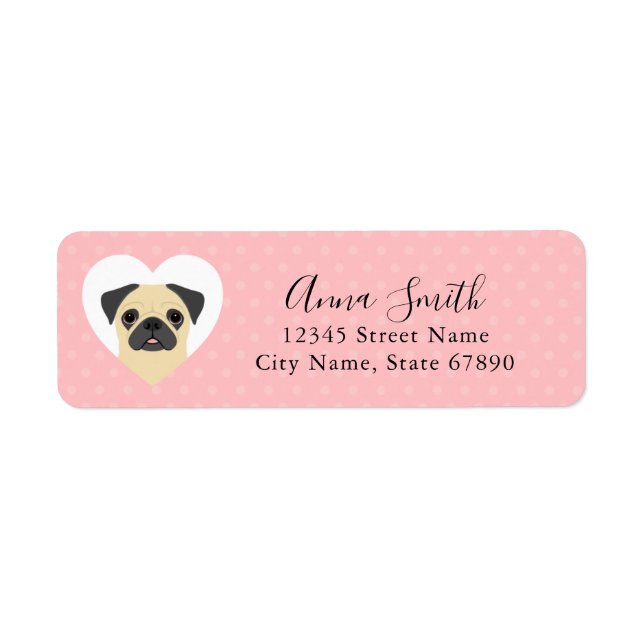 Etiqueta Pug Return Address Labels (Frente)