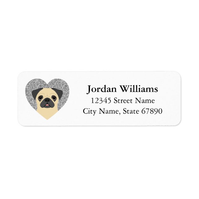 Etiqueta Pug Return Address Labels (Frente)