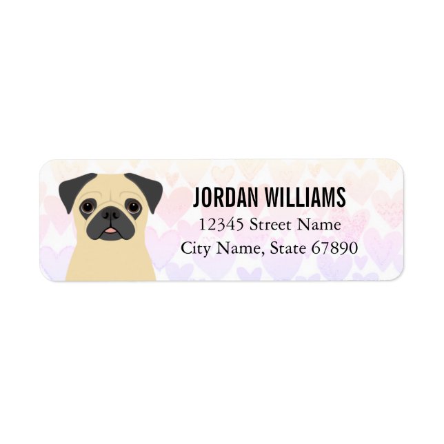 Etiqueta Pug Return Address Labels (Frente)