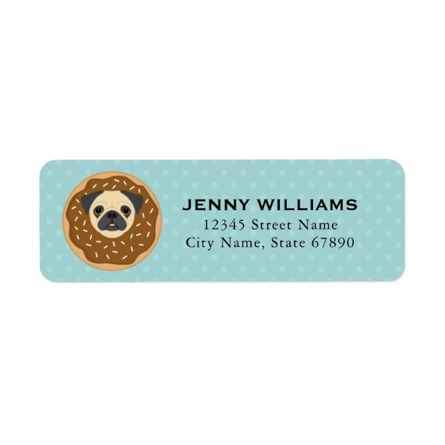 Etiqueta Pug Return Address Labels (Frente)