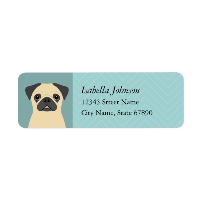 Etiqueta Pug Return Address Labels (Frente)