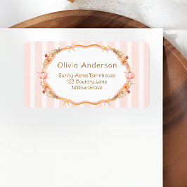 Etiqueta Pumpkin Floral Baby Shower Return Address Label